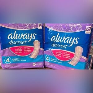 Always Discreet Pads Lightly Scented 4 Drop Moderate Reg Length X 2 Packs Of 66
